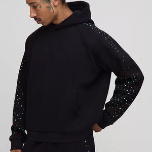 ชุดสเวตสูทผ้าฝ้ายผสมไรน์สโตนมีฮู้ดและกางเกงจ็อกเกอร์ผ้าคอตตอนระบายอากาศ - Product Image 1