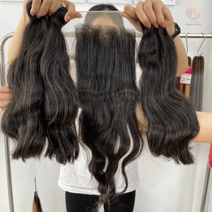 Paquetes de cabello virgen alineado con cutícula cruda de onda India Proveedores al por mayor Paquetes de cabello humano de onda estándar Premium vietnamita - Product Image 3