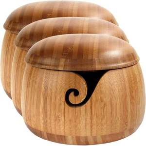 Bol de fil en bois tourné à la main avec coupe en spirale et polissage bol de fil en bois de qualité de luxe pour crochet idées cadeaux - Product Image 6