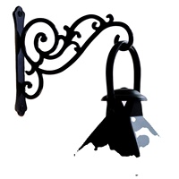 Support mural moderne en métal noir pour plantes, idéal pour pots, mangeoires à oiseaux, jardinières, lanternes, décoration artistique de mariage et de maison, lavable