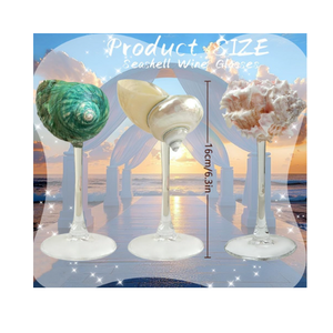 Vasos de concha marina con base de concha hecha a mano y taza de vidrio transparente, hechos en Vietnam para servir bebidas de verano - Product Image 1