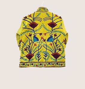 Abrigo Bohemio Bordado de Algodón para Mujer, Talla Grande, Estampado Floral, Cuello Mandarín, Manga Larga, Ropa de Abrigo de Primavera - Product Image 4