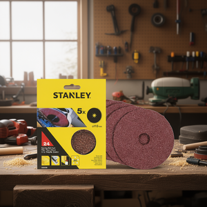 Discos de Lijado de Fibra Stanley de 115 mm, Paquete Múltiple, para Amoladoras Angulares - Product Image 3