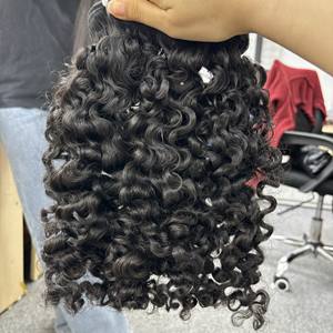 Extensions de cheveux naturels non traités, double épaisseur, vierges, bouclés, soyeux et lisses, style frontal en dentelle, origine Birmanie et Vietnam, non-Remy - Product Image 4