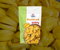 Vietnamese gedroogde jackfruit chips, knapperige fruitsnack, natuurlijke ingrediënten, geen kunstmatige kleurstoffen of smaakstoffen, export aanvoer.