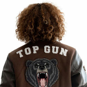 Unisex <b>Vintage</b> Casual Baseball Uniform Jacket <b>Stand</b> Men's Letter Embroidered Varsity <b>Coat</b> Streetwear Customized Color Reversible - Product Image 5