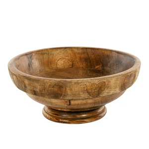 Bol de service à salade de fruits au design attrayant ustensiles de cuisine utilisation de restauration bol à salade personnalisé arrondi en bois de mangue - Product Image 6