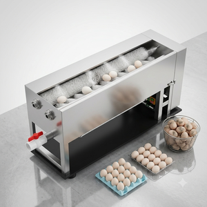 Lavatrice per Uova di Quaglia e Gallina in Acciaio Inox, Pulitore Automatico con Spazzola a Rullo per Piccole Fattorie - Product Image 1