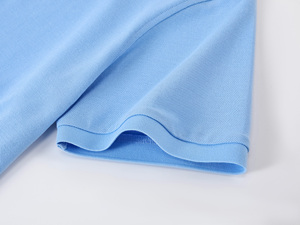 Polo de Alta Calidad para Hombre, Color Azul, 72% Algodón, 27% Poliéster, Color Sólido, Logotipo Personalizado, Tejido Waffle - Product Image 2