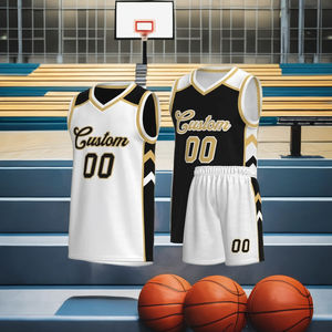 Conjunto de Uniforme de Baloncesto Reversible de Doble Cara, Transpirable, con Apliques y Estampado por Sublimación, 100% Poliéster, Uniforme de Equipo de Alto Rendimiento - Product Image 2