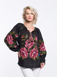 Nuevas blusas ucranianas al por mayor para mujer tallas grandes exquisitas blusas tejidas con borlas mangas elásticas ajustables bordadas a mano - Product Image 4