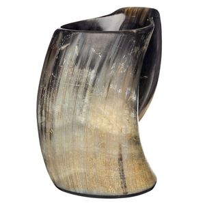 Tasse en corne naturelle fabriquée à la main sculptée Viking corne à boire tasse poignée mariages noël 200ml/14oz Offre Spéciale moderne médiéval - Product Image 4