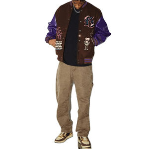 Fabricants de vêtements sur mesure Veste universitaire Letterman à manches en cuir PU personnalisée pour hommes Vestes universitaires pour hommes - Product Image 3