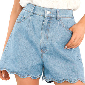 กางเกงขาบานสำหรับผู้หญิงกางเกงขาสั้นเอวสูงผ้ายืดสำหรับชุดลำลองฤดูร้อน - Product Image 1