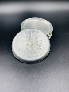 Modern Classic Brushed Aluminum <b>Coasters</b> with Heatproof Design Eco-Friendly Durable Construction for Stylish Tabletop Protection - Product Image 3