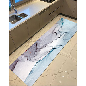 Blue and <b>Purple</b> Marble Printed Rug: Luxury, Modern, Non Slip Design,<b>Velvet</b> Rug - Product Image 3