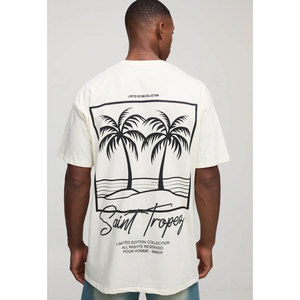 Haute qualité hommes t-shirt design de mode acide lavé noir style hip hop poids lourd 250 gsm coton graphique haut décontracté t-shirt - Product Image 1