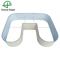 Huizhou – Kit de lit de jardin géant en forme de U, boîte de jardinière Standard modulaire en métal ondulé surélevé, 17 pouces de haut