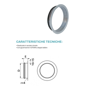 Manchon évasé mâle en acier galvanisé flexible Tecnosystemi pour systèmes CVC et conduits circulaires - Product Image 4