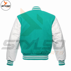 Veste de baseball personnalisée pour homme, imperméable et coupe-vent, avec logo brodé, style trucker, varsity, en polyester, pour le printemps, style streetwear - Product Image 2