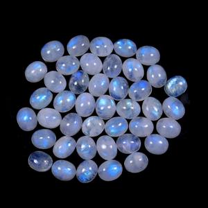 Calidad de Grado Superior 100% Natural Rainbow Blue Moonstone Jewelry Quality Finest Smooth Oval Cabochon Loose Genuine Gemstone Bulk - Product Image 6
