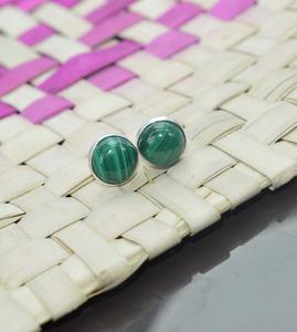 Boucles d'oreilles classiques en argent massif 925 pour femmes, bijoux en argent sterling 925, pierre précieuse malachite, style bohème, boucles d'oreilles faites à la main - Product Image 3