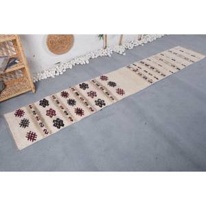 Alfombra de área grande Bohemia Vintage 1,7X9,4 pies Beige geométrico Patchwork diseño viscosa dormitorio decoración látex rectángulo pasillo - Product Image 2
