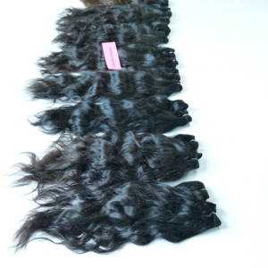 Machine à faisceau brut vierge naturel non traité double trame cuticule indienne alignée 100% cheveux femmes noires Extensions de cheveux humains - Product Image 1