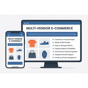 Nhiều nhà cung cấp trang web thương mại điện tử nền tảng thị trường trực tuyến với thanh toán an toàn SEO tối ưu hóa giải pháp kinh doanh quy mô thiết kế - Product Image 1