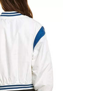 Wholesale Custom Plain Cotton Blank Women <b>Crop</b> Varsity <b>Jacket</b> 2025 Casual Wear Trending Women <b>Crop</b> Varsity <b>Jacket</b> OEM Serviced - Product Image 5