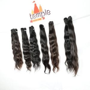 ผมต่อจากมนุษย์บริสุทธิ์เวียดนามแบบมัดด้วยสารเคมีทอแบบไม่มีผมสไตล์อินเดีย - Product Image 1