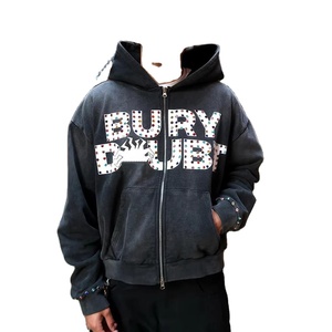 Sweat-shirt décontracté unisexe surdimensionné avec strass et logo personnalisé pour homme, 100 % coton, collection hiver 2026 – Vente en gros de sweats à capuche et sweats-shirts - Product Image 4