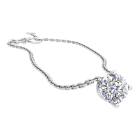 Collier en argent 925 avec diamant de laboratoire certifié IGI, fabricant de bijoux fins éthiques RJC ODM OEM, vente en gros DJYN2678