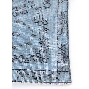 Alfombra de Lana Azul Vintage Hecha a Mano Pae-32, Pelo Alto, Trenzada, para Sala de Estar, Pasillo, Decoración Abstracta Rectangular con Medallón - Product Image 4