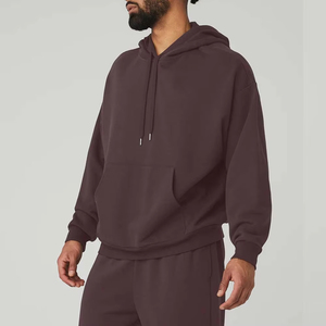 Nueva llegada de buena calidad adulto puro algodón con capucha sudadera pantalones de chándal conjunto de invierno entrenamiento hombres sudaderas con capucha conjunto - Product Image 2