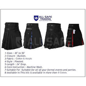 Kilt de tartán híbrido hecho en Pakistán de último estilo para hombre, Kilt de tartán híbrido de moda escocesa al por mayor - Product Image 2