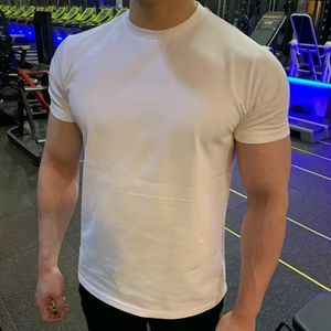 เสื้อยืดพรีเมี่ยมทรงสลิมฟิตสำหรับผู้ชายเสื้อผ้าลำลองสไตล์สตรีทแวร์เสื้อยืดคอกลมฤดูร้อนพิมพ์โลโก้ตามสั่งบริการ OEM - Product Image 5