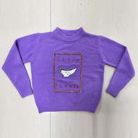 Pull en tricot pour femme personnalisé avec votre logo de marque, motif dessin animé violet lavande « Gravy Please », fabrication OEM/ODM