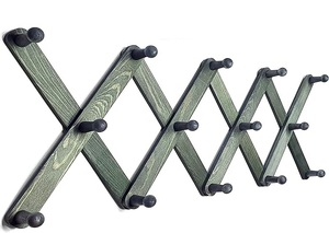 Expandable Wooden Coat <b>Rack</b> Hanger Accordion Wall Mounted Pine Wood Hooks Handmade Vintage Expanding for Hats Bags & Rooms - Product Image 6