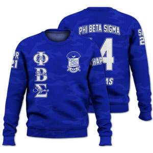 Winter Phi Beta Sigma 1914 Fraternity Acrylic Knit Breathable Blue White Chenille Greek Letters Sigma Beta Front Sweater Apparel - Product Image 1