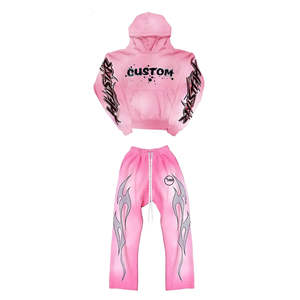 ชุดวอร์มขาบานสำหรับผู้หญิงชุดวอร์มลำลองกลางแจ้งวัสดุใส่สบายมีโลโก้กำหนดเองได้ - Product Image 4