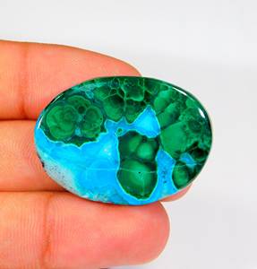 52.CtธรรมชาติหายากChrysocolla Malachiteรูปไข่Cabochon 38-27-5 มม.Chrysocolla Malachiteปรับเทียบอัญมณีเครื่องประดับทํา - Product Image 3