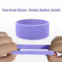 Bandes de protection réutilisables en silicone pour bouteilles et tasses – Plusieurs couleurs, anti-brûlure et antidérapantes – Accessoires pour boissons