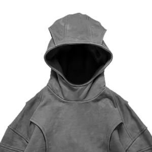 Por encargo 100% algodón mezclado Streetwear corte recortado Sudadera con capucha parche bordado Sudadera con capucha lavado ácido Vintage desgastado para hombres - Product Image 2