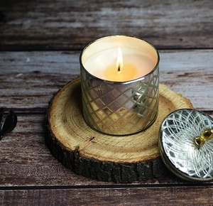 TQC <b>Unique</b> Design Golden Coated Candle Ja Handmade Eco-Friendly Light Weight Cylinder Candle Jar for Home Hotel Wedding Decor - Product Image 3