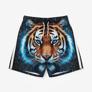 Pantalones cortos deportivos para correr para hombre personalizados al por mayor economía 100% poliéster nuevo diseño cintura media sarga transpirable frente masculinos Casuales - Product Image 1