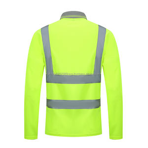 Dry Fit <b>Hi</b> <b>Vis</b> Polo <b>T</b> <b>Shirts</b> Roadway Night Reflective Clothing Polo Long Sleeve <b>Shirt</b> Safety Work Polo - Product Image 4