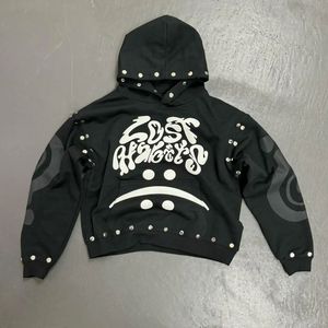 Personalizado Nuevo Diseño Hombres Puff Impresión de gran tamaño de algodón de la pantalla de impresión de manga Streetwear Botones Sudadera con capucha - Product Image 1