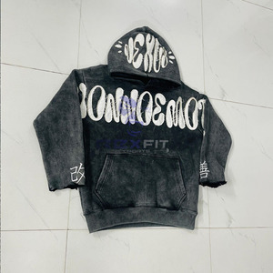 Sweat à capuche à fermeture éclair pour hommes Design unique imprimé bouffée 100% coton fabriqué en usine pour la saison d'hiver Prix bon marché Sweat à capuche le plus demandé - Product Image 5