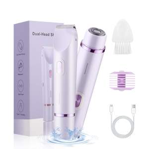 Rasoir électrique rechargeable USB pour femme, utilisation humide et sèche, double lame pour le visage, le corps, les aisselles, les sourcils, le nez, la zone pubienne, IPX7 - Product Image 1